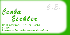 csaba eichler business card